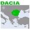 Vector map of the geographical and historical region Dacia