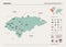 Vector map of Honduras.  High detailed country map with division, cities and capital Tegucigalpa. Political map,  world map,