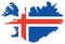 Vector Map of Iceland with Flag Overlaid