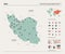 Vector map of Iran.  High detailed country map with division, cities and capital Tehran. Political map,  world map, infographic