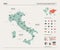 Vector map of Italy. High detailed country map with division, cities and capital Rome. Political map,  world map, infographic