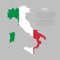 Vector map Italy made flag, Europe country