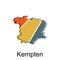 vector map of Kempten. Borders of for your infographic. Vector illustration design template
