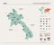 Vector map of Laos. High detailed country map with division, cities and capital Vientiane. Political map,  world map, infographic