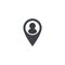 Vector map location icon. Map location shape. Location tag with user. Element for design ui app website interface. Position pin