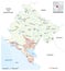 vector map of montenegrin wine regions, Montenegro