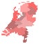 Vector map of Netherlands administrative regions and areas