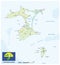 Vector map of New Zealand archipelago Chatham Islands with flag