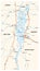 Vector map of North American Lake Champlain, United States, Canada