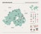 Vector map of Northern Ireland.  High detailed country map with division, cities and capital Belfast. Political map,  world map,