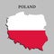 Vector map Poland made flag, Europe country