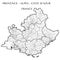 Vector map of the region Provence-Alpes-Cotes-d`Azur, France