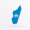 Vector map Republic of Madagascar combined with Office of the United Nations High Commissioner for Refugees UNHCR flag