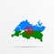 Vector map Republic of Tatarstan combined with Romani people flag