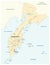 Vector map of the russian far east region Kamchatka