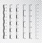 Vector map scales graphics for measuring distances . set of metric rulers in flat style. Measuring scales. Mackup for