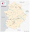 Vector map of the Spanish Autonomous Community of Extremadura with main cities, Spain