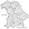 Vector map of the state of Bavaria Bayern, Germany