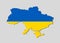 Vector map Ukraine made flag, Europe country