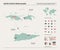 Vector map of  United States Virgin Islands.  High detailed country map with division, cities and capital Charlotte Amalie.