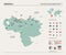 Vector map of Venezuela.  High detailed country map with division, cities and capital Caracas. Political map,  world map,