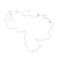 Vector map Venezuela. Isolated vector Illustration. Black on White background.