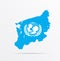 Vector map West Pomeranian Voivodeship Poland combined with United Nations Childrens Fund UNICEF flag