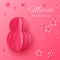 Vector March 8 invitation card. Happy International Womens Day background