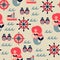 Vector marine seamless pattern