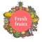 Vector mark sticker sign icon of fresh fruits