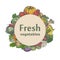 Vector mark sticker sign icon of fresh vegetables