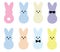 Vector Marshmallow Bunnies, cute bunnies bundle.