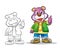 Vector of mascot cute bear cartoon