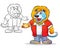 Vector of mascot cute Lion cartoon
