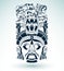 Vector mask, mexican Mayan - aztec motifs - symbol