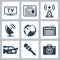 Vector mass media icons set