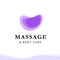 Vector massage & body care center logo, transparent stylized stones isolated on white background.