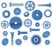 Vector materials symbols (tooth wheels, circular s