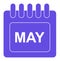 Vector may on monthly calendar icon