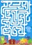 Vector maze game with find treasure underwater