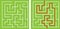 Vector Maze templates. Circle and square labyrinth