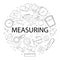 Vector Measuring pattern with word. Measuring background