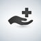 Vector medical care Icon hand and cross