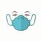 Vector medical face mask. Stop the spread of viruses, help prevent hand-to-mouth transmissions.