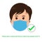 Vector medical face mask and text concept prevent Covid-19