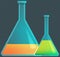 Vector medical icon structure and blood components. Flask with biomaterial components, test tube