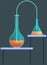 Vector medical icon structure and blood components. Flask with biomaterial components, test tube