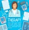 Vector medical therapy or meicine poster