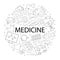 Vector Medicine pattern with word. Medicine background