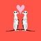 Vector meerkats in love